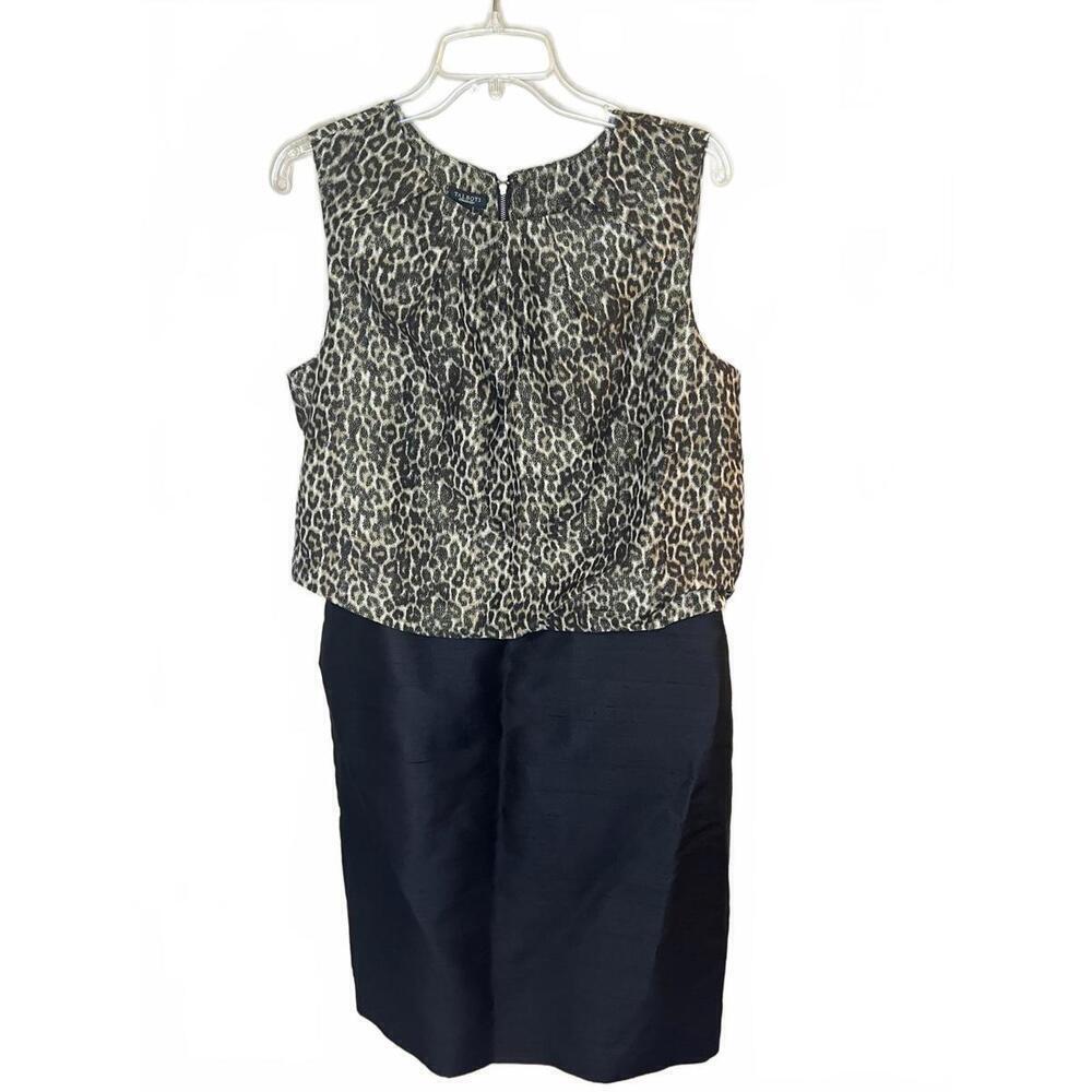 Talbots Women's Leopard Print Sleeveless Semi Formal Sparkle Dress Size 14